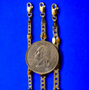 10K Yellow Gold SOLID Mirror Pave Figaro Necklace Bracelet Chain Men Women Jewelry 1.1g | 3mm | 7 Inches | MADE IN ITALY