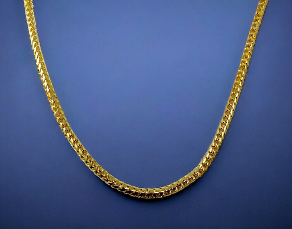 14K Yellow Gold SOLID Franco Round Box Necklace Bracelet Chain Men Women Jewelry 1.2g | 1mm | 7 Inches | MADE IN ITALY