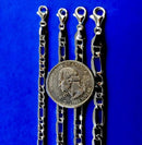 10K White Gold SOLID Figaro Necklace Bracelet Chain Real Gold 2mm-6mm 7"-30" | MADE IN ITALY