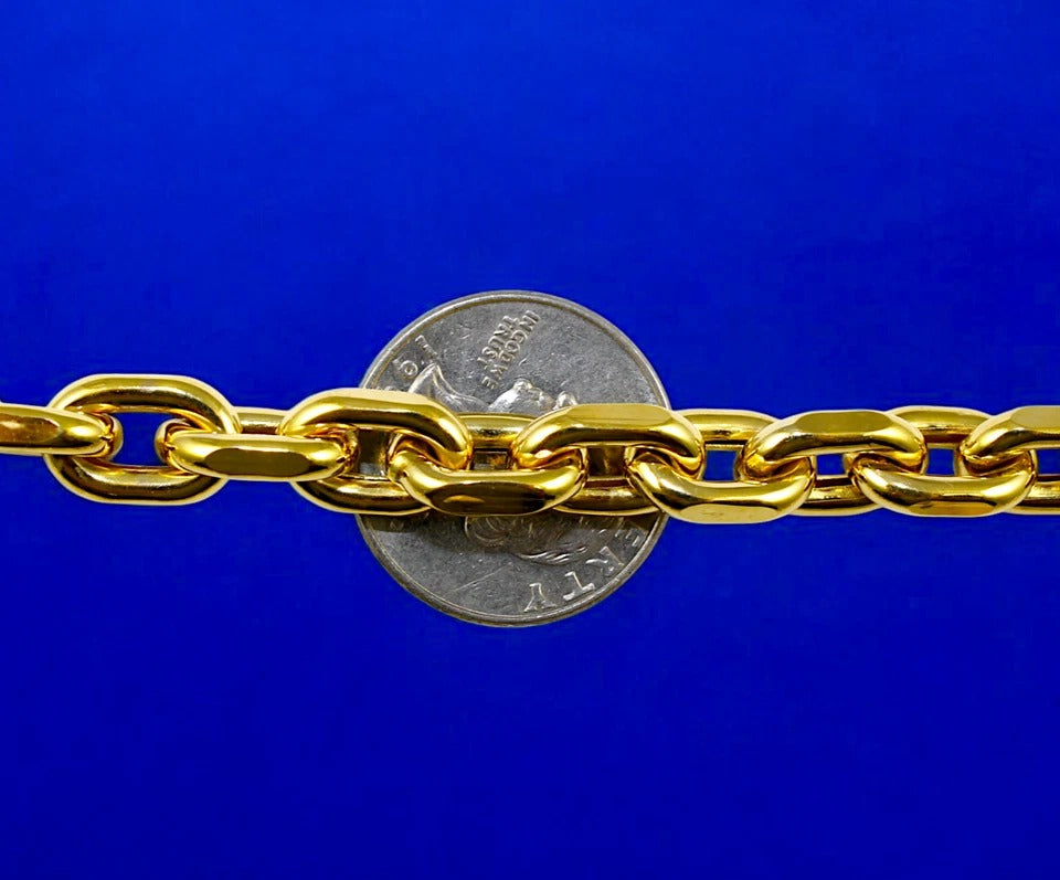 10K Yellow Gold Rolo Cable Necklace Bracelet Chain Link Real Gold Men Women Jewelry 17.6g | 10mm | 8 Inches | MADE IN ITALY