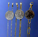 14K Yellow Gold SOLID Paperclip Cable Necklace Bracelet Chain Mirror Star 2-4mm MADE IN ITALY