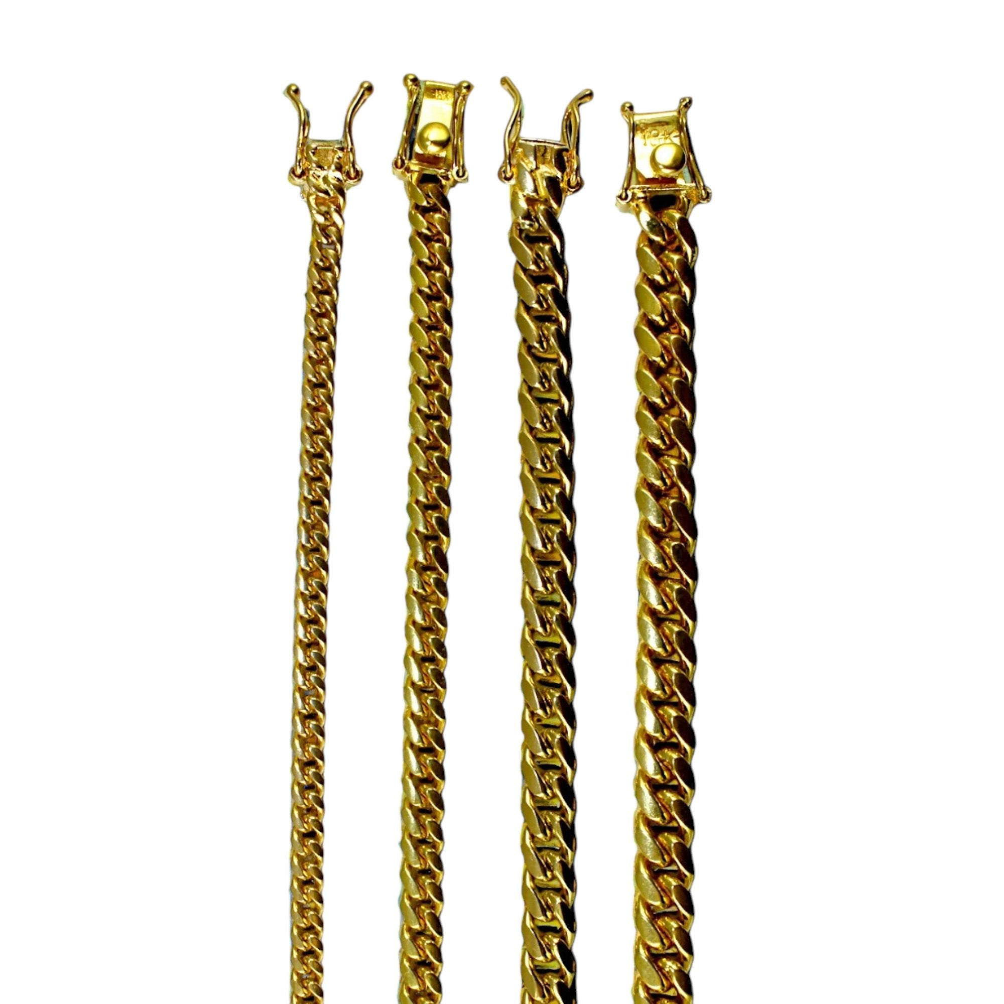 18K Yellow Gold SOLID Miami Cuban Link Chain Necklace Bracelet Men Women Jewelry 7.7g | 4mm | 7 Inches | MADE IN ITALY