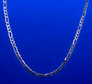 10K White Gold SOLID Figaro Necklace Bracelet Chain Real Gold Men Women Jewelry 1.5g | 2.5mm | 7 Inches | MADE IN ITALY