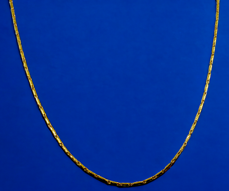 14K Yellow Gold SOLID Razo Tube Thin Necklace Bracelet Chain Real Men Women Jewelry 1.6g | 1mm | 7 Inches | MADE IN ITALY