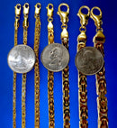 14K Yellow Gold SOLID Ice Link Pave Necklace Bracelet Chain Gold 2mm-5mm 7"-30" | MADE IN ITALY