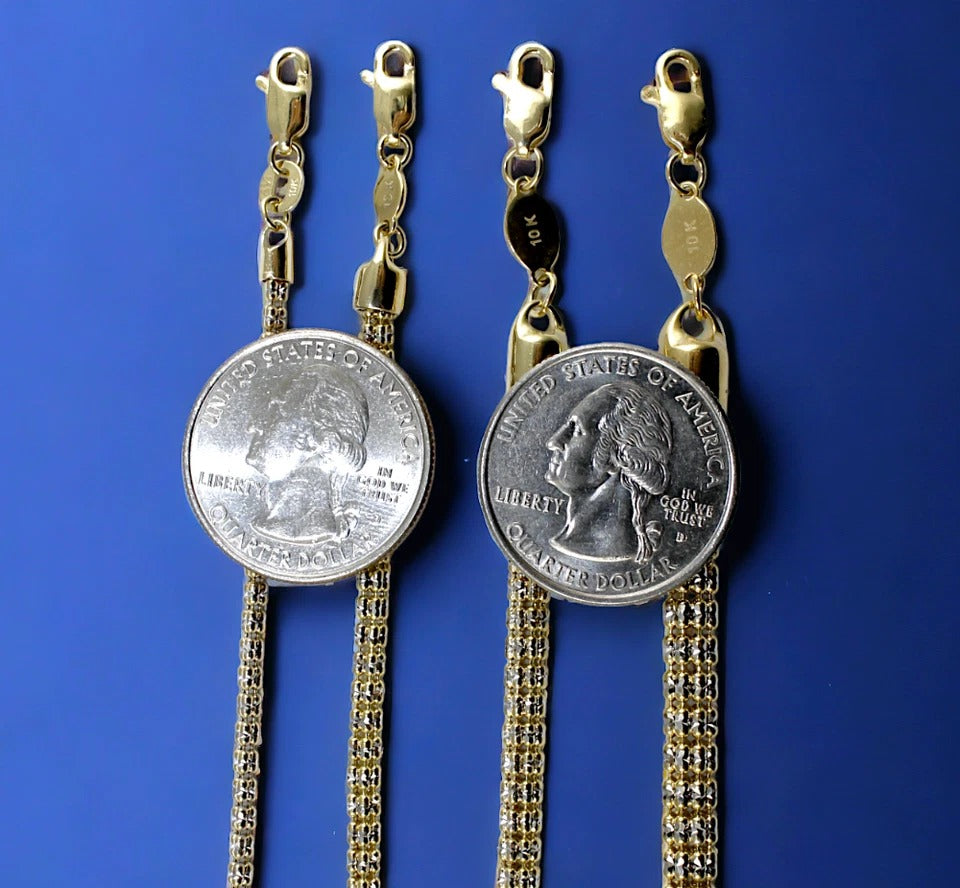 10K Yellow Gold SOLID Ice Link Necklace Bracelet Chain Pave Men Women Jewelry 3.2g | 2mm | 7 Inches | MADE IN ITALY