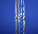 10K White Gold Venetian Round Box Necklace Bracelet Chain Real 7"-30" 1.5-2.5mm MADE IN ITALY