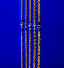 18K Yellow Gold SOLID Rope Chain Necklace Bracelet D/C Real Gold Men Women Jewelry 4.2g | 2mm | 7 Inches | MADE IN ITALY
