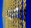 14K Yellow Gold SOLID Rope Chain Necklace Bracelet Diamond Cut Men Women Jewelry 1.6g | 1mm | 7 Inches | MADE IN ITALY