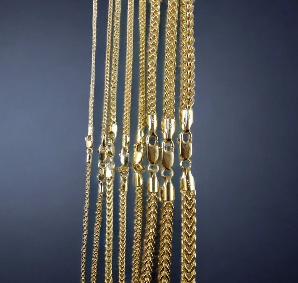 14K Yellow Gold Franco Square Box Chain Bracelet Real Gold Men Women Jewelry 2.5g | 1.8mm | 7 Inches | MADE IN ITALY