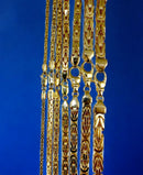 14K Yellow Gold SOLID Ice Link Pave Necklace Bracelet Chain Gold 2mm-5mm 7"-30" | MADE IN ITALY