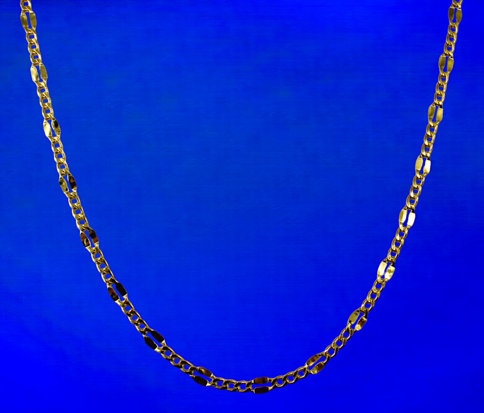14K Yellow Gold 3mm-5mm SOLID Mirror Figaro Necklace Bracelet Chain Link Men Women Jewelry 1.3g | 3mm | 7 Inches | MADE IN ITALY