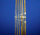14K Yellow Gold SOLID Franco Round Box Necklace Bracelet Chain 1mm-5mm 7"-30" | MADE IN ITALY