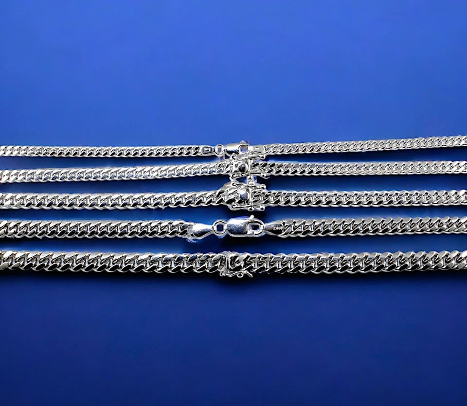 14K White Gold SOLID Miami Cuban Link Necklace Bracelet Chain Real Men Women Jewelry 3.4g | 2.3mm | 7 Inches | MADE IN ITALY