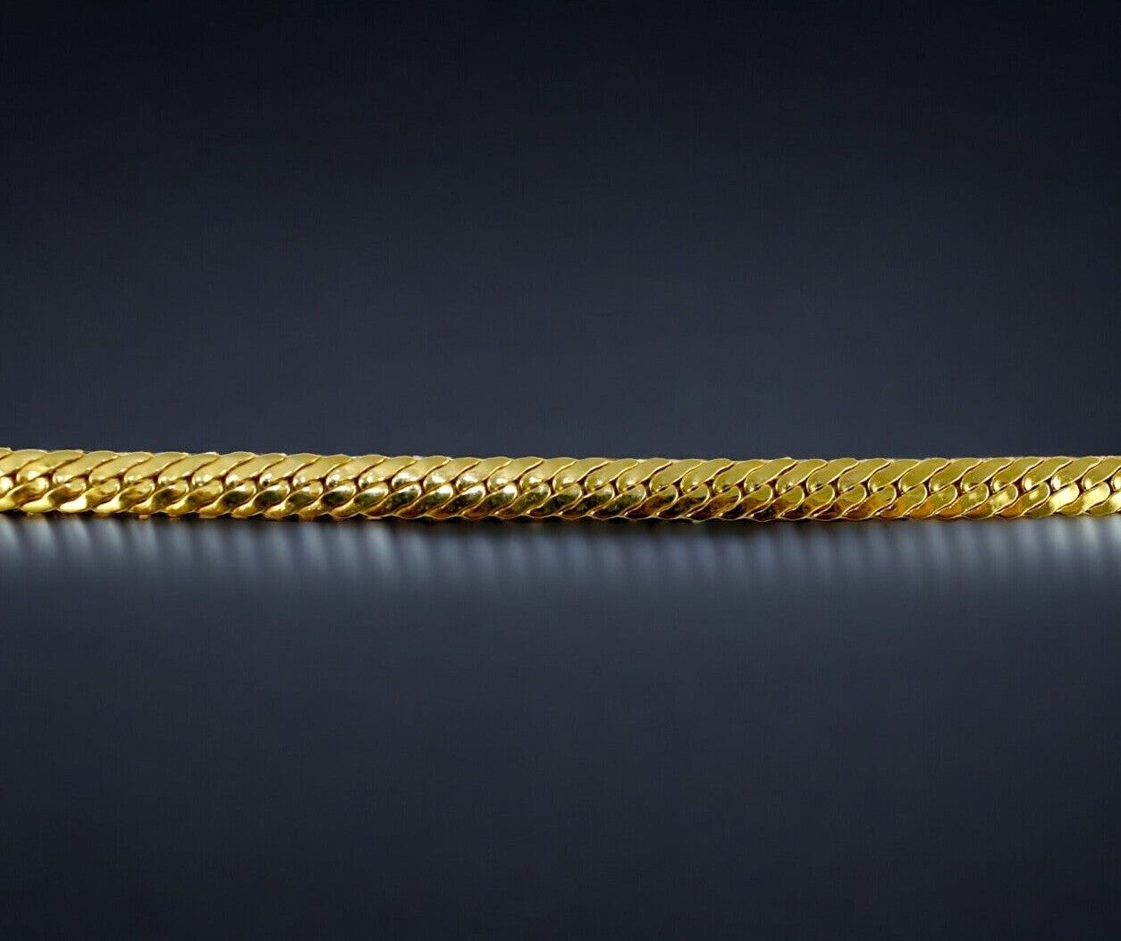 14K Yellow Gold SOLID Snake Serpentine Flat Chain Necklace Real Gold Men Women Jewelry 1.3g | 2mm | 7 Inches | MADE IN ITALY