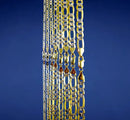 10K Yellow Gold SOLID Figaro Pave Necklace Bracelet Chain Real DC Men Women Jewelry 1.5g | 2mm | 7 Inches | MADE IN ITALY