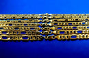 10K Yellow Gold Figaro Necklace Bracelet Chain Italian  Men Women Jewelry 1.3g | 2.5mm | 7 Inches | MADE IN ITALY