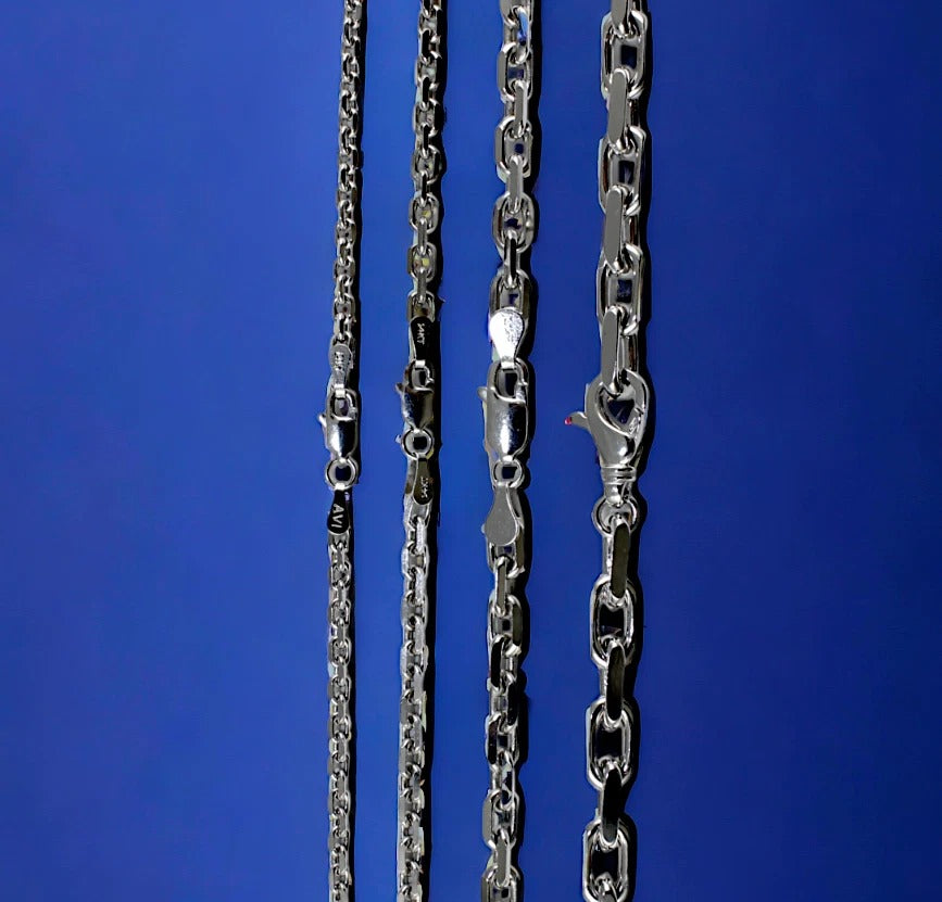 14K White Gold SOLID Rolo Cable Necklace Bracelet Chain Link Men Women Jewelry 2.1g | 1.5mm | 7 Inches | MADE IN ITALY