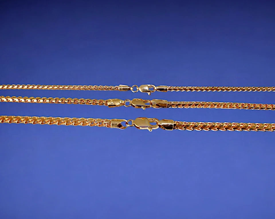 10K Rose Gold SOLID Franco Round Box Necklace Bracelet Chain 1.5g | 1mm | 7 Inches | MADE IN ITALY