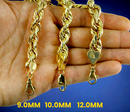 10K Yellow Gold Rope Necklace Bracelet Chain Diamond Cut Men Women Jewelry 1.3g | 2mm | 7 Inches | MADE IN ITALY