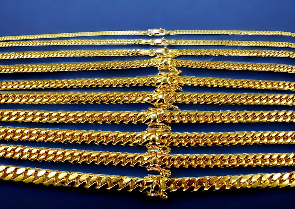 10K Yellow Gold SOLID Miami Cuban Link Necklace Bracelet Chain Men Women Jewelry 3.1g | 2.2mm | 7 Inches | MADE IN ITALY