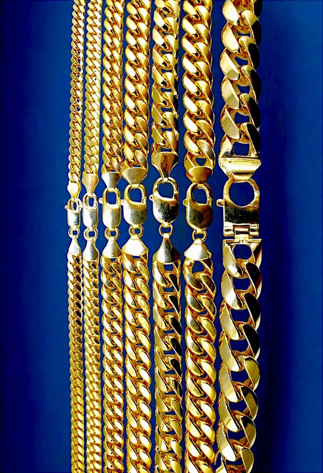 10K Yellow Gold SOLID Miami Cuban Necklace Bracelet Chain Lobster Men Women Jewelry 3.1g | 2.2mm | 7 Inches | MADE IN ITALY