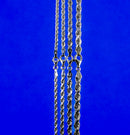 10K White Gold Rope Chain Necklace Bracelet Diamond Cut Real Gold Men Women Jewelry 1.3g | 2mm | 7 Inches | MADE IN ITALY