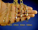 14K Yellow Gold Figaro Necklace Bracelet Chain Italian Men Women Jewelry 0.8g | 1.5mm | 7 Inches | MADE IN ITALY