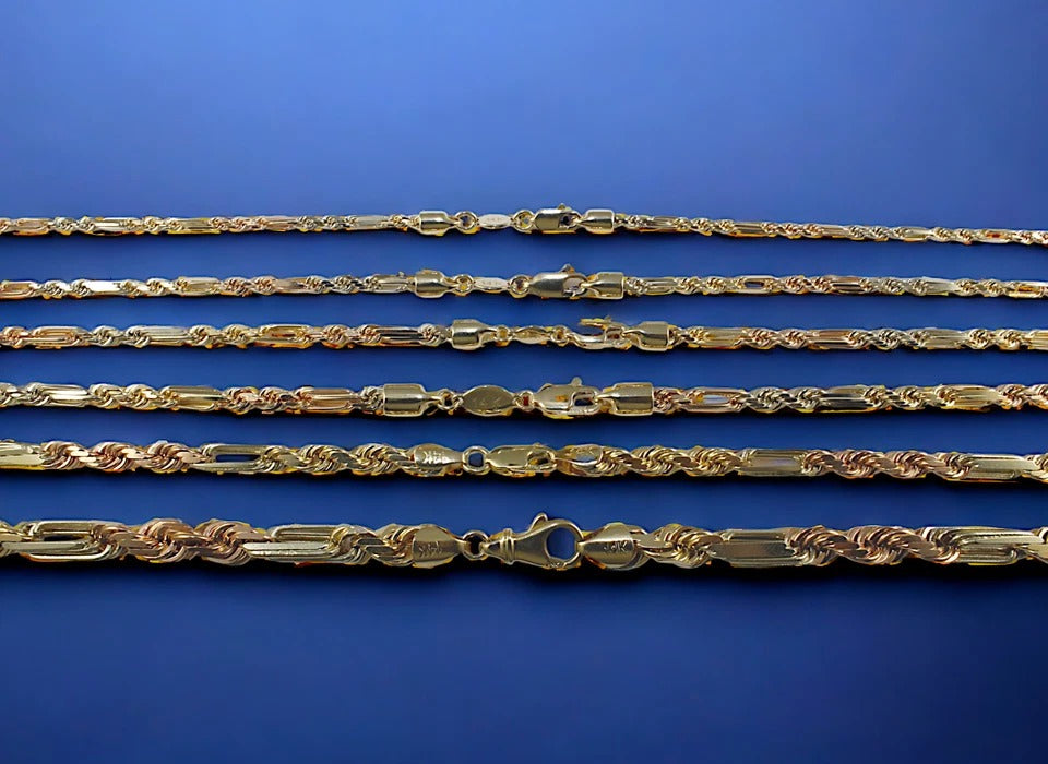 14K Tri Color Gold SOLID Valentino Mariner Anchor Bracelet Chain D/C 2mm-6mm MADE IN ITALY