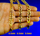 14K Yellow Gold Curb Cuban Necklace Bracelet Chain  Men Women Jewelry 0.9g | 2mm | 7 Inches | MADE IN ITALY