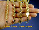 10K Yellow Gold Rope Necklace Bracelet Chain Diamond Cut Men Women Jewelry 1.3g | 2mm | 7 Inches | MADE IN ITALY