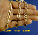 10K Yellow Gold SOLID Figaro Necklace Bracelet Chain Italian Men Women Jewelry 1.5g | 2.5mm | 7 Inches | MADE IN ITALY