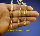 14K Yellow Gold 2mm-7mm Oval Paperclip Necklace Bracelet Chain Men Women Jewelry 1g | 2mm | 7 Inches | MADE IN ITALY