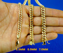 10K Yellow Gold SOLID Curb Cuban Necklace Bracelet Chain Link Real 2-9mm 7"-30" | MADE IN ITALY