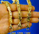 14K Yellow Gold SOLID Byzantine Box Necklace Bracelet Chain  Men Women Jewelry 7.4g | 2.5mm | 7 Inches | MADE IN ITALY