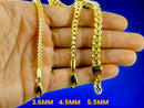 10K Yellow Gold Franco Box Square Necklace Bracelet Chain Real Men Women Jewelry 1g | 1.5mm | 7 Inches | MADE IN ITALY