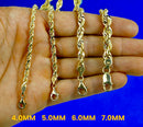 10K Yellow Gold Rope Necklace Bracelet Chain Diamond Cut 2mm-10mm 7"-30" | MADE IN ITALY