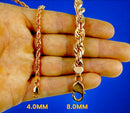 10K Rose Gold SOLID Rope Chain Necklace Bracelet Diamond Cut Men Women Jewelry 1.5g | 1.5mm | 7 Inches | MADE IN ITALY