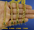 10K Yellow Gold Miami Cuban Necklace Bracelet Chain Real Gold 2mm-11mm 7"-30" | MADE IN ITALY