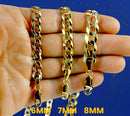 10K Yellow Gold SOLID Curb Cuban Necklace Bracelet Chain  Men Women Jewelry 1.4g | 2mm | 7 Inches | MADE IN ITALY