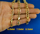 10K Yellow Gold Figaro Necklace Bracelet Chain Italian  Men Women Jewelry 1.3g | 2.5mm | 7 Inches | MADE IN ITALY
