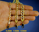 10K Yellow Gold Pave Cuban Curb Chain Necklace Bracelet Real D/C 2mm-9mm 7"-30" | MADE IN ITALY