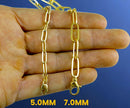 14K Yellow Gold SOLID Paperclip Cable Necklace Bracelet Chain Mirror Star 2-4mm MADE IN ITALY