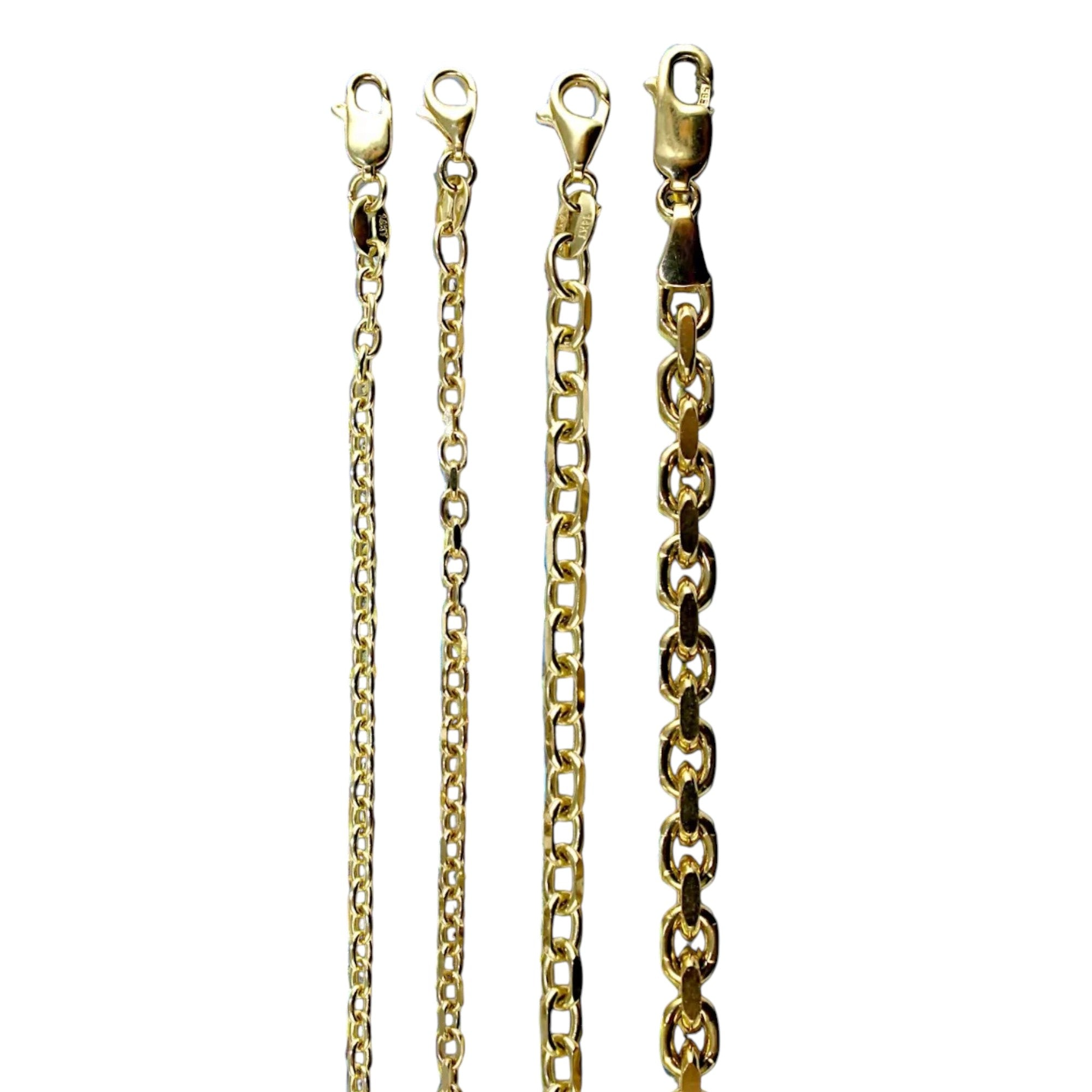 14K Yellow Gold SOLID Round Rolo Cable Necklace Bracelet Chain Men Women Jewelry 2.6g | 2.3mm | 7 Inches | MADE IN ITALY