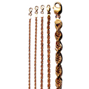 10K Rose Gold Rope Chain Necklace Bracelet Diamond Cut Real Gold Men Women Jewelry 1.3g | 2mm | 7 Inches | MADE IN ITALY
