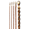 14K Rose Gold Rope Chain Necklace Bracelet Diamond Cut Real Gold Men Women Jewelry 1.3g | 2mm | 7 Inches | MADE IN ITALY