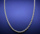 10K White Gold SOLID Rope Necklace Bracelet Chain Diamond Cut Real Men Women Jewelry 1.5g | 1.5mm | 7 Inches | MADE IN ITALY