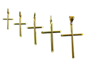 10K Yellow Gold SOLID Cross Crucifix Pendant Charm Real Shiny Gold Men Women 1.1g | 35mm x 15mm Inches | MADE IN ITALY