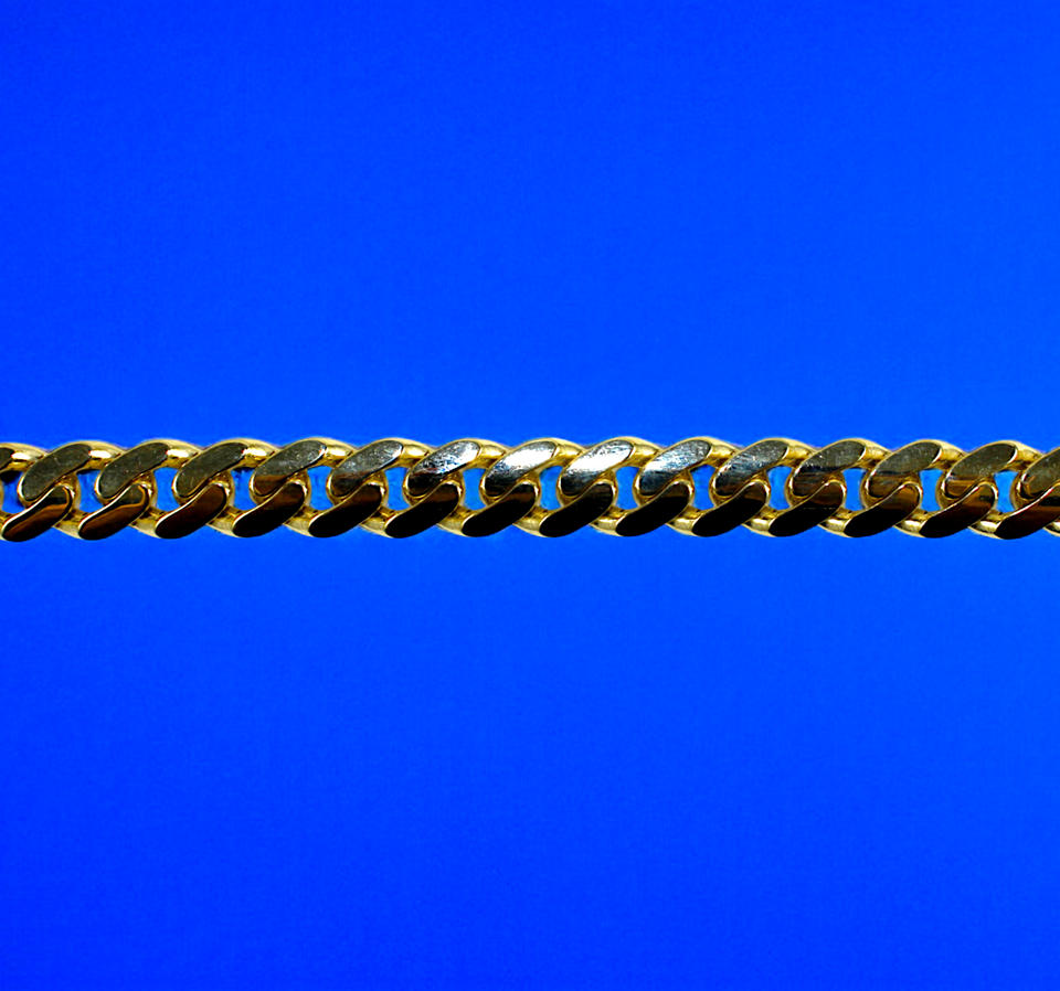14K Yellow Gold Monaco Miami Cuban Link Chain Necklace CZ Pave Men Women Jewelry 5.8g | 5mm | 7 Inches | MADE IN ITALY